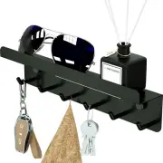 Key Holder, Steel Wall Mount Key Rack with 6 Hooks & Shelf, Lightweight, Rust Re