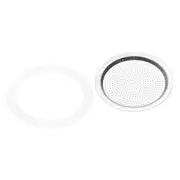 6pcs Silicone Gasket 2pcs Filter Screen 74x62mm for 9-Cup Mocha Coffee Pot