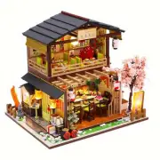 Wizardi Miniature Roombox Kit - Sushi Restaurant Dollhouse Kit