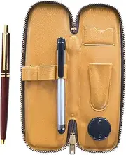 S-ALST-AP300B-R Zippered Compact Pen Case, Metal Touch Stick Silver and AP300 1950's Reproduction Retractable Metal Clip Ballpoint Pen Set, Red