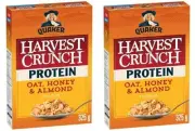 Quaker Harvest Crunch Protein Oat, Honey and Almond Cereal, 325g (2 Pack)
