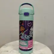 Thermos Stainless Steel FUNtainer Water Bottle with Straw,Gaby's Dollhouse,14 oz