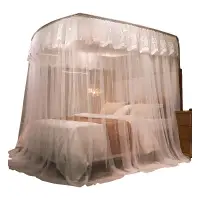 在飛比找樂天市場購物網優惠-夏季u型伸縮免安裝蚊帳家用床簾落地支架一體式公主風可拆洗蚊帳