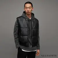 在飛比找momo購物網優惠-【ALLSAINTS】NARO 衍縫羊皮背心Black ML