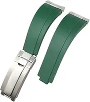 [VEVEL] Metal Curved End Link Endlink Rubber Watchband 20mm 21mm Fit for Rolex Submariner Datejust Daytona GMT OYSTERFLEX Silicone Strap