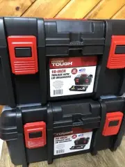 Lot Of 2 Hyper Tough AD18-04308 16-Inch Tool Box W/ Lid Organizers Black New