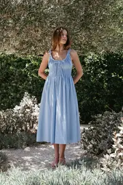 [PUP3] Auguste Midi Dress - Pale Blue XS light blue
