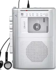 Walkman Cassette Player Recorder with Bluetooth Transmitter, Portable AM Silver