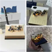 2025 LED Light Memo Art Calendar Board Creative Timepiece Calendar Creative Gift 3D Stereo Notepad