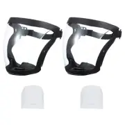 Black Full Safety Face Shields with 2Pcs White Lens & 20Pcs Filter Gaskets