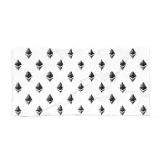 Ethereum ETH White & Black Beach Towel - 2 Sizes, Crypto Towel, Blockchain