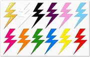 Baseball Softball Football Helmet Sticker Decals 1.5X 0.75 Inch Waterproof Lightning Bolt Sticker,12 Colors,120 Pcs