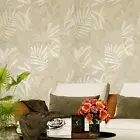 Brownish tan Textured herbal floral leaves faux fabric patchwork tiles Wallpaper