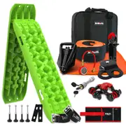 X-BULL Winch Recovery Kit 13PCS With Recovery tracks Snatch Strap Mounting Pins 4WD Truck Light Green Gen3.0