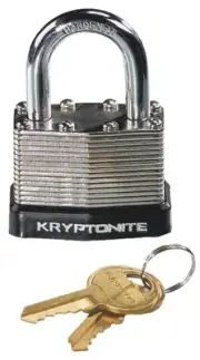 Kryptonite Laminated Steel Padlock with Flat Key Double Deadbolt Locking