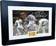 12x8 A4 Christiano Ronaldo "REAL MADRID CELEBRATION" Autographed Photo Photograph Picture Frame Football Soccer Poster Gift