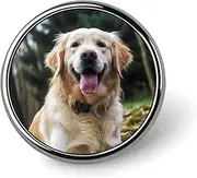 [FZMVSQH] Funny Golden Retriever Printed Round Button Pin Badges Metal Pinback Buttons 1 Inch Pins for Hat Shirt Clothing Bags Decoration, Circular, Aluminum, Circular, Aluminum