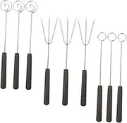 NAMOARLY 9Pcs Stainless Steel Fondue Fork Set Ergonomic Chocolate Dipping Tools for Cheese Fruits and Candies for DIY Desserts Outdoor Events