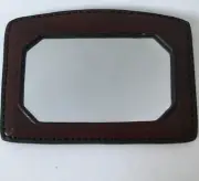 Oroton Leather Backed Hand Held Accessory Mirror 3.75”