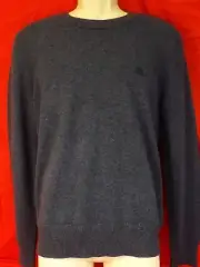 NWT BURBERRY HENNINGS AIRFORCE BLUE CASHMERE KNIGHT LOGO PULLOVER SWEATER S