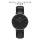 Daniel Wellington 手錶 Classic Sheffield 36mm爵士黑真皮皮革錶-三色任選(DW00100139 DW00100145 DW00100546)/ 銀框