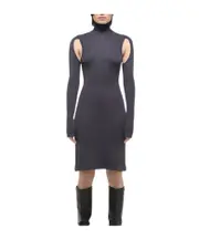 high-necked dress XS,M graphite