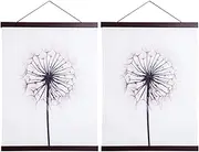 2 Pack Magnetic Poster Hanger Frame, 24x36 24x32 24x18 Light Wood Wooden Magnet Canvas Artwork Print Dowel Poster Hangers Frames Hanging Kit (Walnut, 24", 2 Packs)