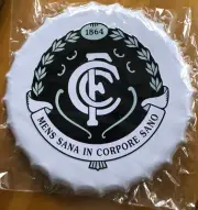 AFL - CARLTON F.C. LGE 39cm METAL BOTTLE CAP WALL HANGING - NEW & SEALED