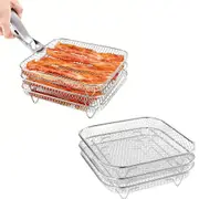 Stainless Steel Air Fryer Grill Rack Baking Tray Dehydrator Accessory-Style 2