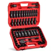 1/2" Master Drive Impact Socket Set,65-Piece 6 Point Socket Set Standard SAE ...