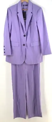NEW Nasty gal pant suit set womens 12 purple blazer + pants lilac purple 103500