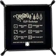 Christmas Dice Rolling Tray, Christmas Dice Game Tray, Foldable Dice Tray, Hexagonal Dice Game Tray, Portable Desk Organiser, Funny Dice Tray Made of PU Leather