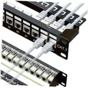 10Gbps Cat7 Patch Panel RJ45 Through Coupler 1U Shielded Patch Panel 24 Port