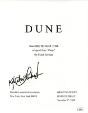 Kyle MacLachlan Dune Paul Atreides Rare Signed Autograph Script Cover JSA