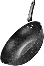 HEALEEP Small Maifan Stone Non Stick Wok Versatile Frying Pan for Home and Restaurant Cooking Easy to Clean Suitable for Frying Boiling and Steaming