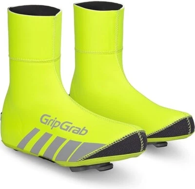 GripGrab RACETHERMO WATERPROOF WINTER ROAD SHOE COVERS Yellow Hi-Vis size Large