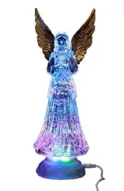 Dalax- Angel LED Lighted Sparkling Color Changing Snow Globe Water Lamp with ...
