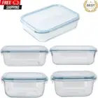 Glass Food Storage Containers Airtight Leak Proof Lid Glass Meal Prep Lunch Box