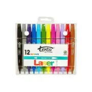 12pc Texta Laser Kids Non Toxic 1mm Colour Markers Arts Drawing/Colouring