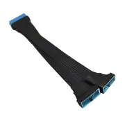 GINTOOYUN USB 3.0 Header Extension Cable, 19/20 Pin 1 to 2 Y Splitter Black