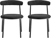 Set of 2 Brosa Lancel Dining Chairs (Pebbled Black Boucle) - BRDCLAN2PBA