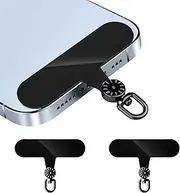 [Kawlxpp] Phone Tether Tab for iPhone and Samsung,Cell Phone Lanyard 360° Rotating TPU Patch, Phone Strap Replacement Part for All Full Phone Cases 2 packs