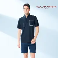 在飛比找momo購物網優惠-【CUMAR】男裝短袖立領拉鏈POLO衫/178221(吸濕
