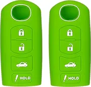 StandardAutoPart Silicone Case for Smart Key Remote Keyless Entry Compatible with Mazda 3 6 CX-5 CX-7 CX-9 MX-5 Miata CX-3 2 Speed 3 KR55WK49383 WAZX1T768SKE11A03 (Double Green)