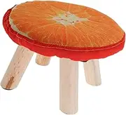 EXQUIMEUBLE Creative Orange Footstool Solid Non- Small Stool for Shoe Changing Adorable Mushroom Design for Boy Girl Room Nail Salon and Home Use