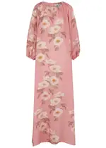 Bernadette Georgio Floral-print Linen Maxi Dress - Pink And White - 12 12