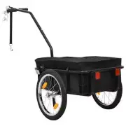 Bike Cargo Hand Wagon With Crate Steel Frame 2-Wheels Bicycle Luggage Carrier