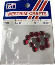 Westrim Crafts 7mm Red Flatback Rhinestones