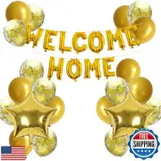 JumDaQQ Welcome Home Letter Balloon Banner with Star Confetti Balloons for Ar