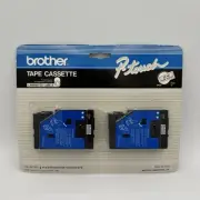 BROTHER TC 10 LAMINATED LABELS TAPE CASSETTE FOR P TOUCH dual pack NEW SEALED